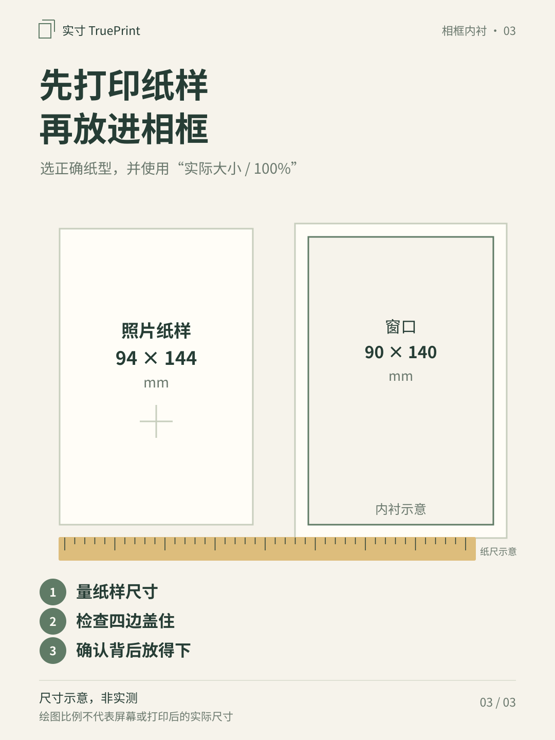 先做纸样,再放进相框,尺寸示意,非实测